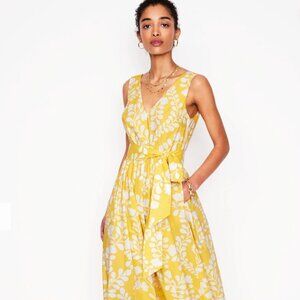 V-Neck Belted Flare Dress